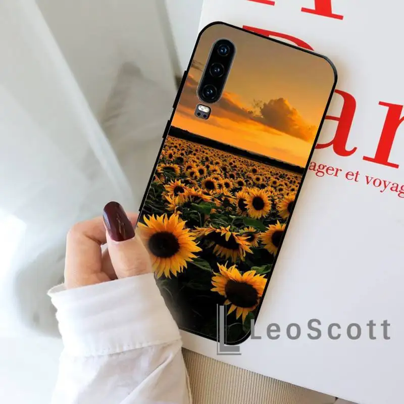 Beautiful yellow sunflower Phone Case For Huawei P9 P10 P20 P30 Pro Lite smart Mate 10 Lite 20 Y5 Y6 Y7 2018 2019 huawei phone cover