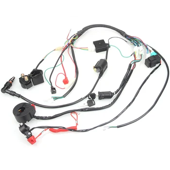 

Complete Wiring Harness Loom Solenoid Coil Rectifier CDI 50cc 70cc 110cc 4 Stroke ATV Quad Buggy Dirt Pit Bike