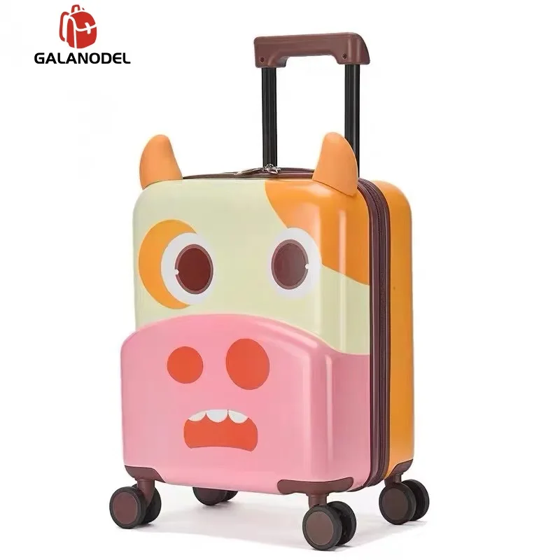 Cute Cartoon Children Rolling Luggage Spinner Multifunction Ride Sit Suitcase Wheels 20 Inch Student Cabin Trolley Luggage Kids