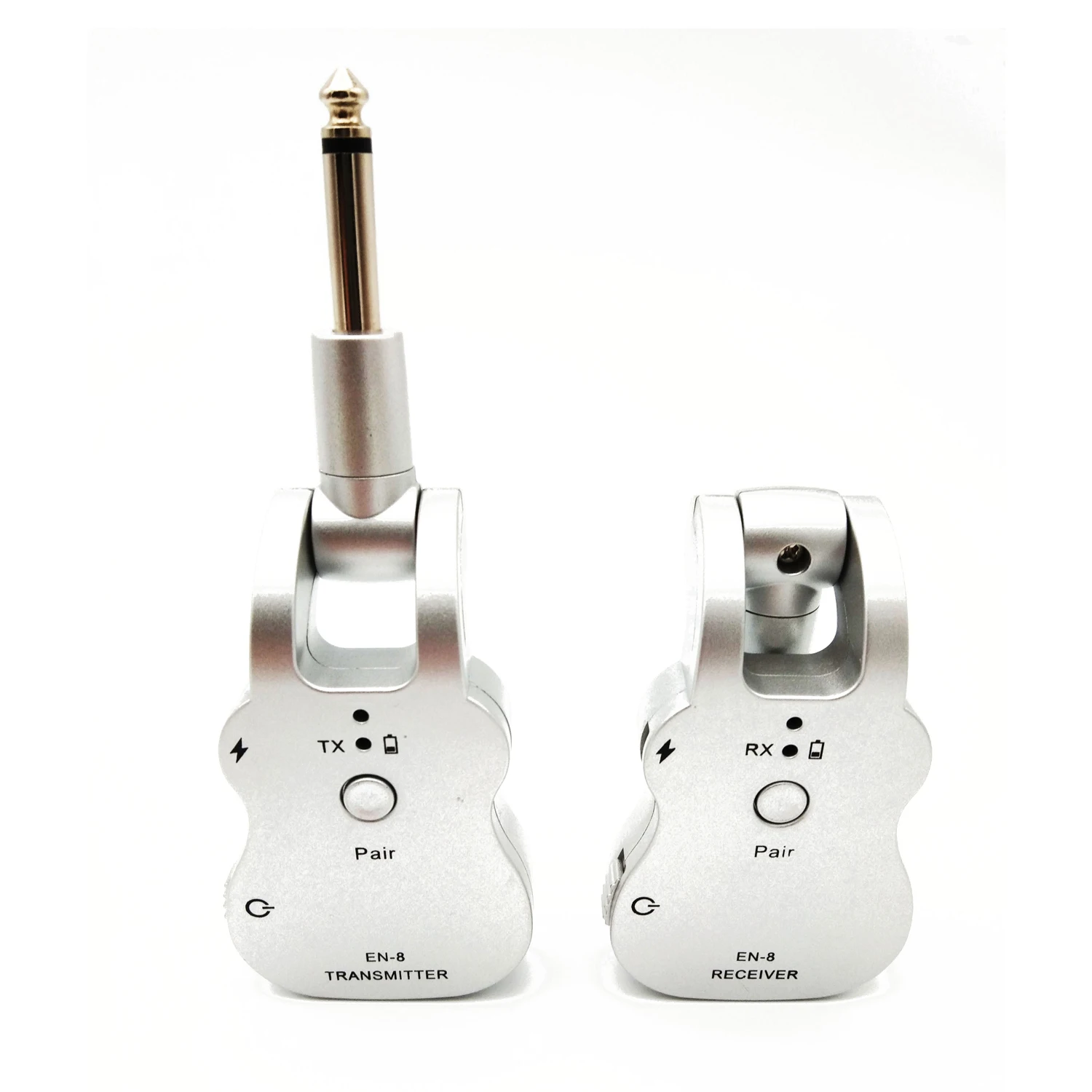 UHF беспроводной аудио передатчик приемник Система USB Перезаряжаемый pick Up для электрогитары аксессуар бас музыкальный инструмент - Color: Silver
