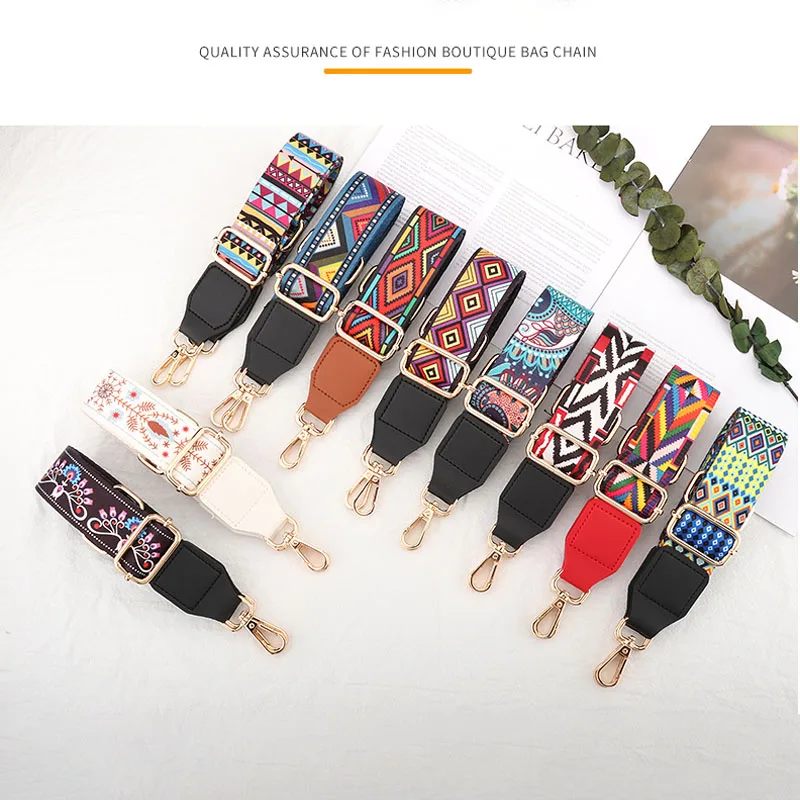 Correa de bolso de diseñador de lujo para mujer, cinturón ancho de color, accesorios de repuesto cruzados, correa ajustable de Nailon/algodón