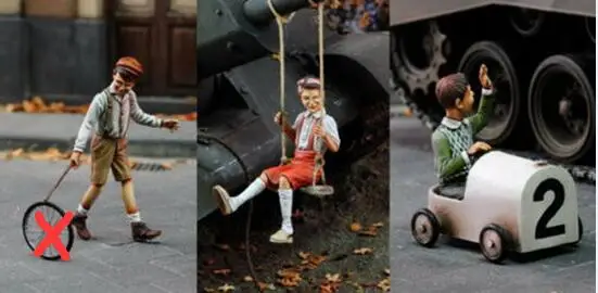 1/35 Детские игры (3 фигурки) модельная фигурка из смолы наборы миниатюрные gk