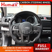 Углеродное волокно, кожа, настраиваемый руль для SUBARU XV BRZ Forester Impreza Outback Legacy, руль, флип, мех, пористый