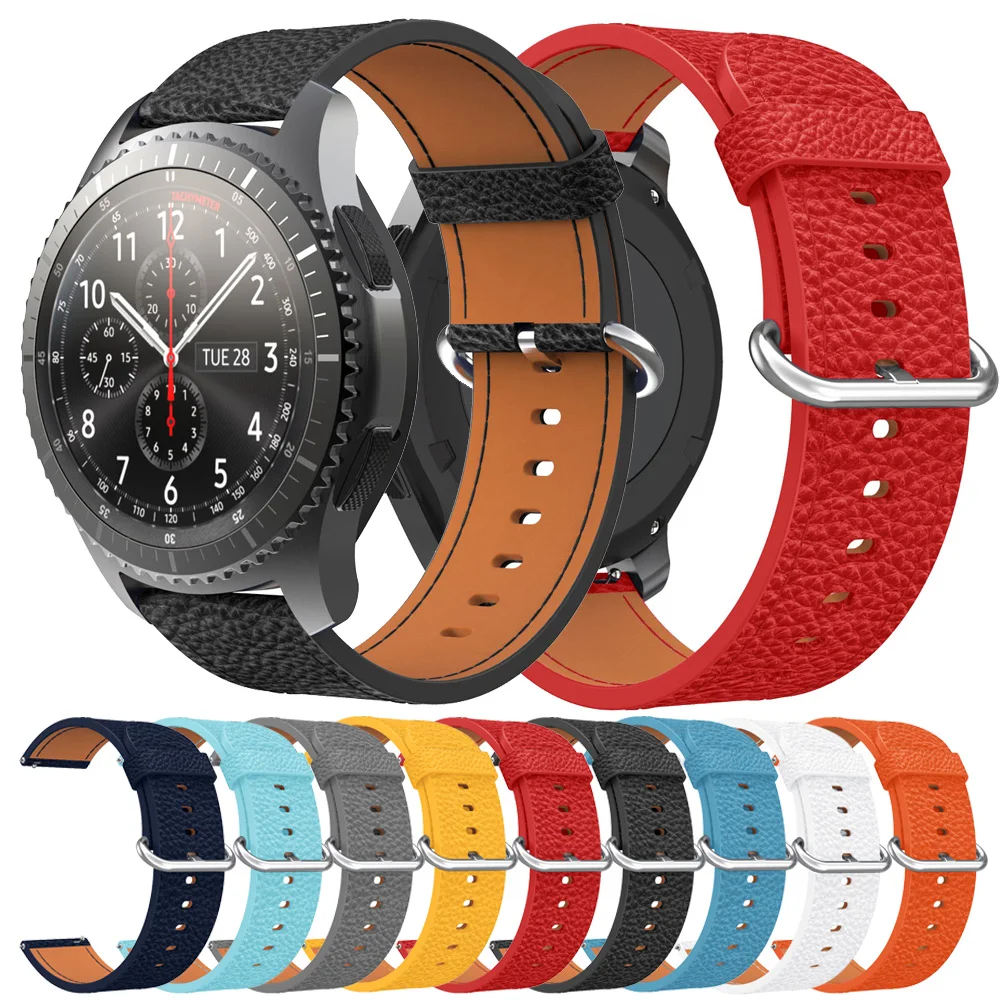 Классический ремешок из натуральной кожи с пряжкой для Samsung Gear S3
