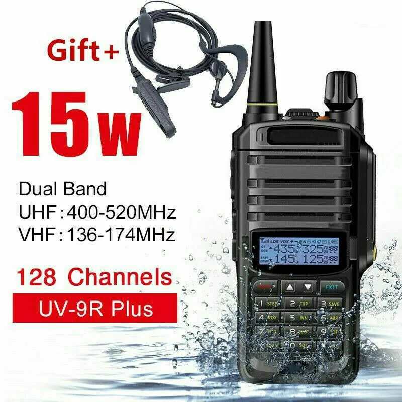 

UV-9R Plus For Baofeng 15W VHF UHF Walkie Talkie Dual Band Handheld Two Way Radio
