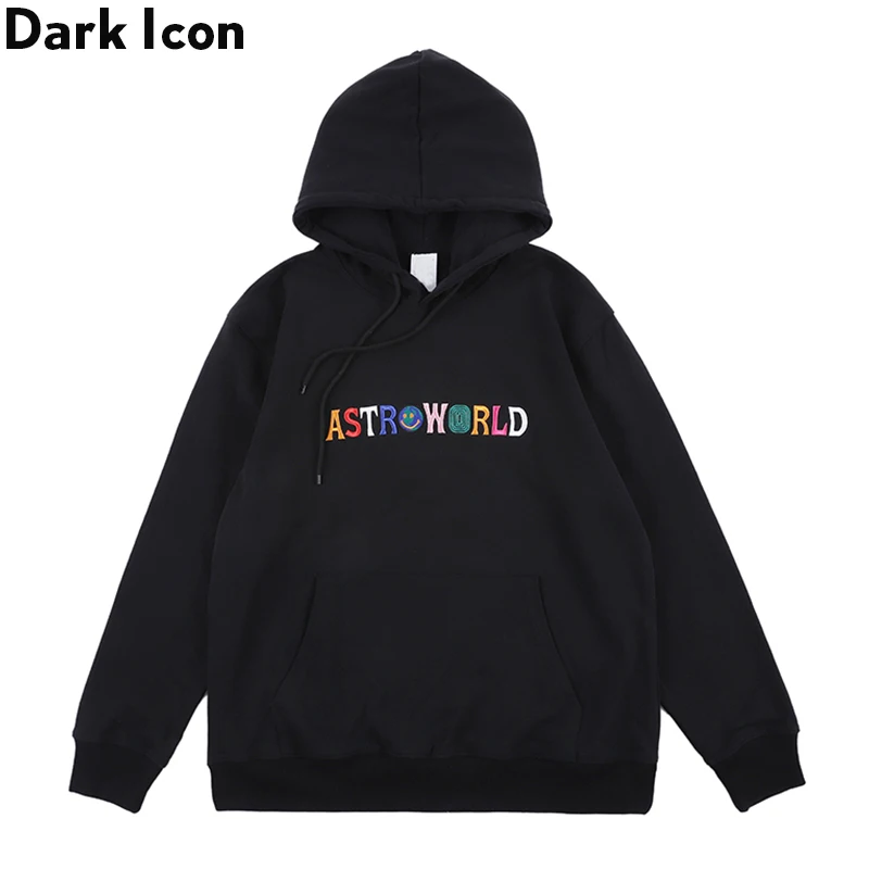 

Dark Icon Letters Embroidery Hip Hop Hoodies Street Men’s Sweatshirts with Hoodie Streetwear Terry Material Hooded Men