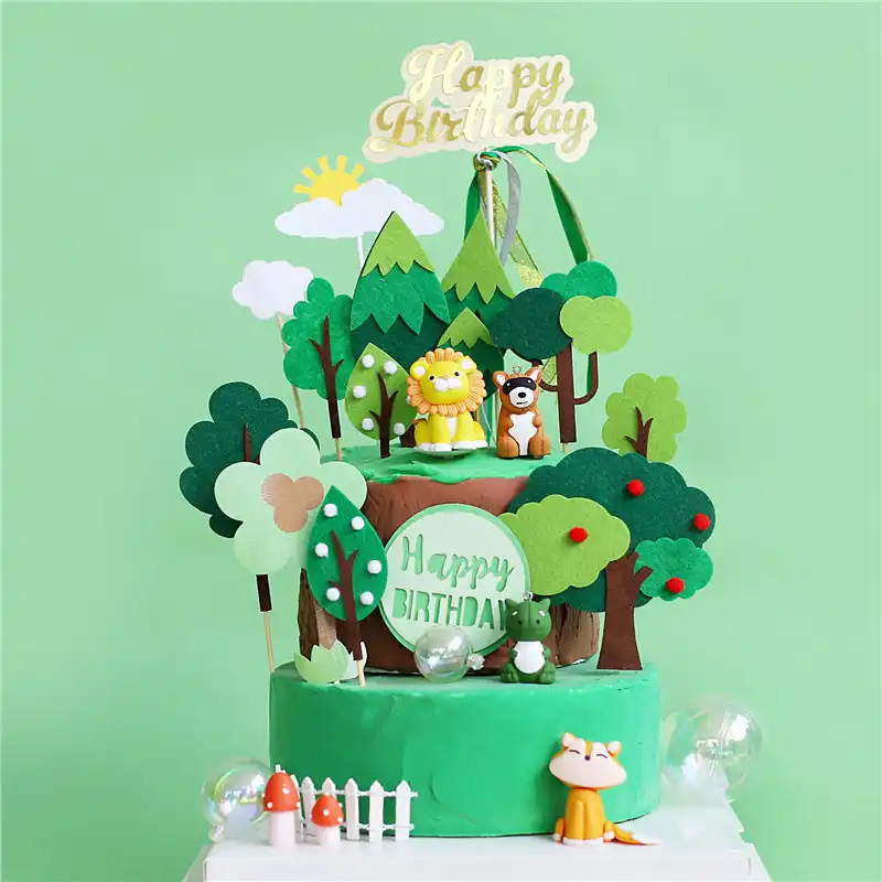 Jungle Safari Zoo Forest Animal Cake Topper Fox Tiger Lion Cupcake Topper Picks For Baby Shower Kids Birthday Party Decoration Cake Decorating Supplies Aliexpress