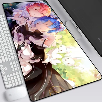 

Cartoon Re:Zero Starting Life in Another World Large Pad Mouse Mat Computer Gamer Locking Edge Mousepad Keyboard Mice 60x120cm