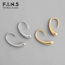 F. I. N. S минималистичные серьги из стерлингового серебра S925 INS простая Капля воды в форме ушного крючка серьги золотые серебряные корейские серьги