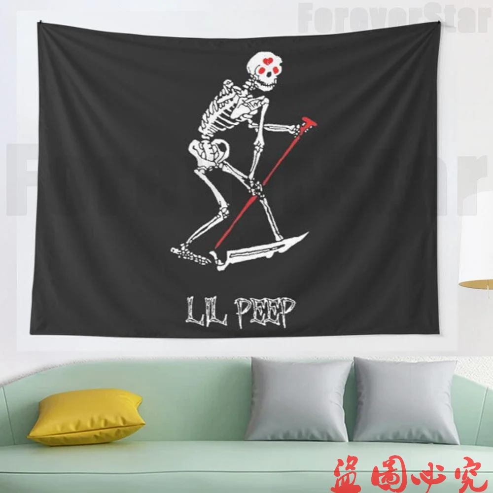 Lil peep Skeleton Grim reaper tattoo и официальный дизайн гобеленовое одеяло гобелен украшение |