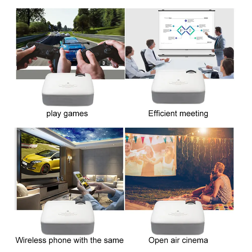 

D40W supports 1920*1080 playback Physical resolution 800x480P Home 3D projector Micro-projection bombardment LED for Home Cinema
