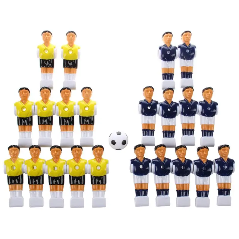

22pcs Foosball Man Table Guys Man Soccer Player Part Yellow+Royal Blue with Ball
