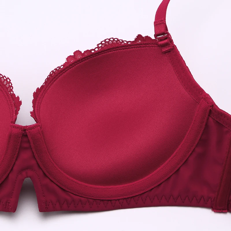 Seamless Bra Set Push Up Hollow out Padded Cup Floral Lace Decoration Underwired Lingerie Women Set