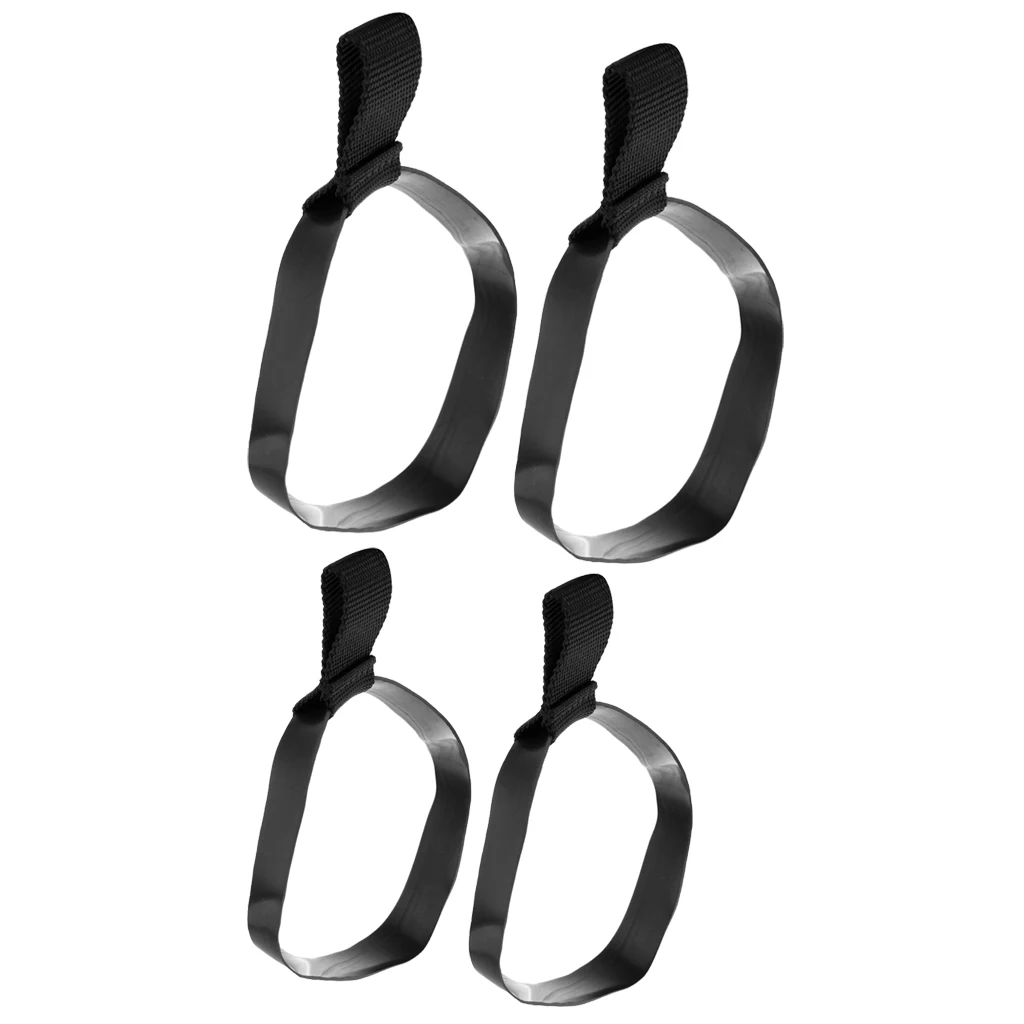 4Pcs Black Rubber Tech Scuba Diving 6L 12L Stage Bottle Hose Retainer & Loop