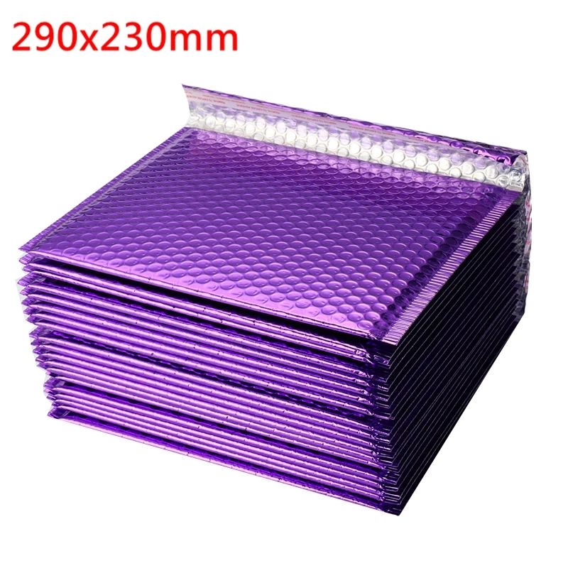 290x230mm purple 50 шт./лот, разные характеристики, позолоченные бумажные Пузырьковые конверты, сумки для почтовых отправлений, мягкий конверт, пузырьковый почтовый пакет - Цвет: 290x230mm purple