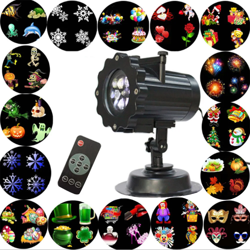 16 Slides Home Projector Lamp Christmas Projector Lamp with Remote Control Waterproof LED Projector Landscape Projector