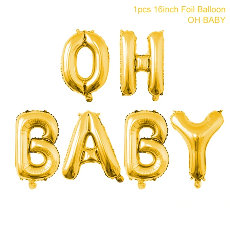 oh baby balloon B Воздушные шары в виде слона, украшения для девочек и мальчиков, детские украшения для дня рождения, крещения, крещения - Цвет: oh baby balloon B