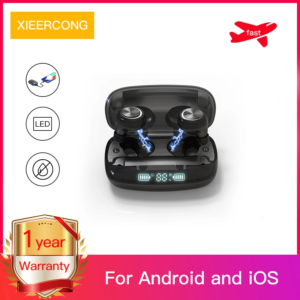 H02 TWS Bluetooth 5 1 наушники беспроводные IPX5 водонепроницаемые 3D стерео спортивные с