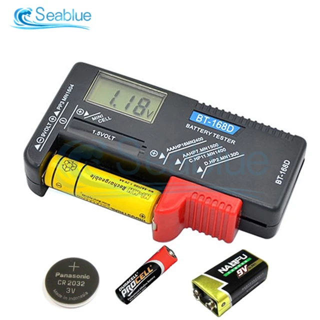 Digital Battery Tester for AAA AA C D 9V 1.5V, Household Battery Checker  Tester for Small Batteries Button Cell (Model: BT-168D) 