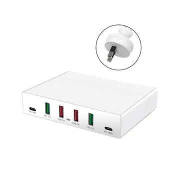 

72W QC3.0 Quick Charge 3.0 4x USB Dual USB C Type-C PD Fast Charger Station Hub For iPhone ipad Mobile Phone Tablet Universal