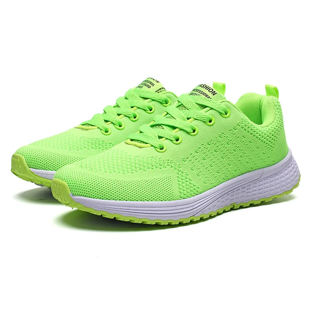 KANCOLLE Ladies Fashion Casual Breathable Lace Up Sneakers Flying Weaving Sport Walking Cushion Athletic Running Shoes 103#4