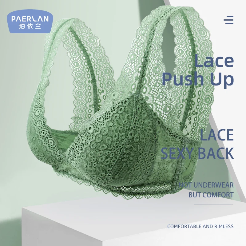 Paerlan summer thin style lady adjusted lace bra without underwire beauty back underwear women feel bra women