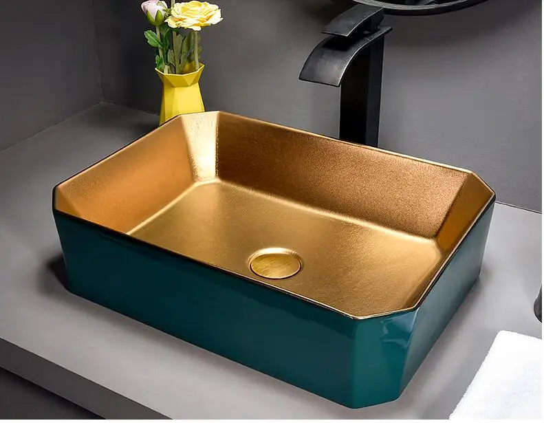 

Art above counter basin. Wash basin. Bathroom wash basin.