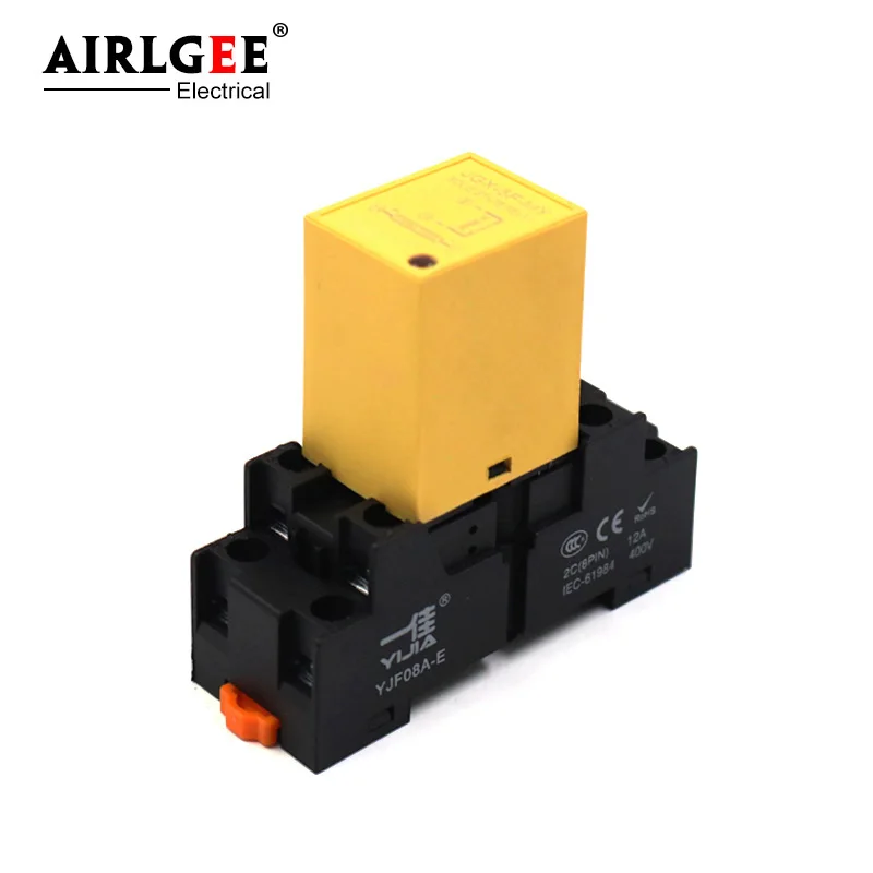 

JGX-5F-MY 8-pin rail type solid state relay DC control AC 1 normally open 5A relay base YJF08A-E