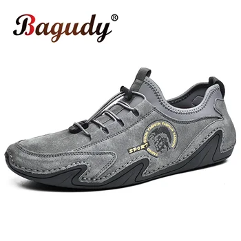 

Brand Quality Leather Men Loafers Breathable Men's Casual Driving Oxfords Shoes Fashion Men Flats shoes Moccasins Shoes Size 46