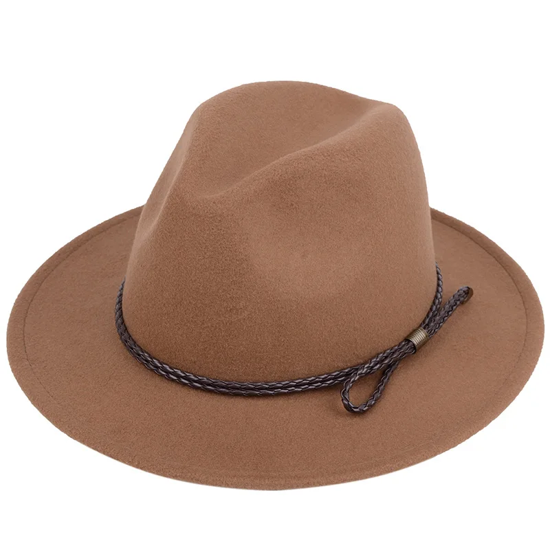 

Classic jazz hat small spring and autumn ladies cashmere top hat coffee with British male hat