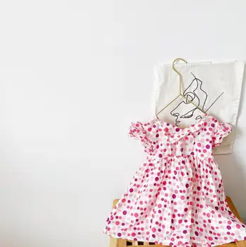 

2020 New Style Girls Printed Dress Cotton Fashion Summer Girls Dresses 2-7t QA692
