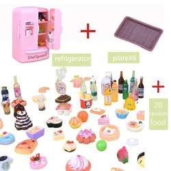 Accessoires pour maison de poupée, réfrigérateur avec 20 aliments et boissons aléatoires, ensemble de 6 plats pour Barbie, article de supermarché Miniature, nouvelle collection 