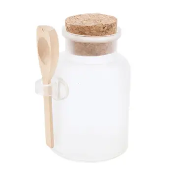 

200ml Plastic Empty Bath Salt Bottle Cream Powder Jar Container Storage Jars Refillable Bottle with Cork Spoon