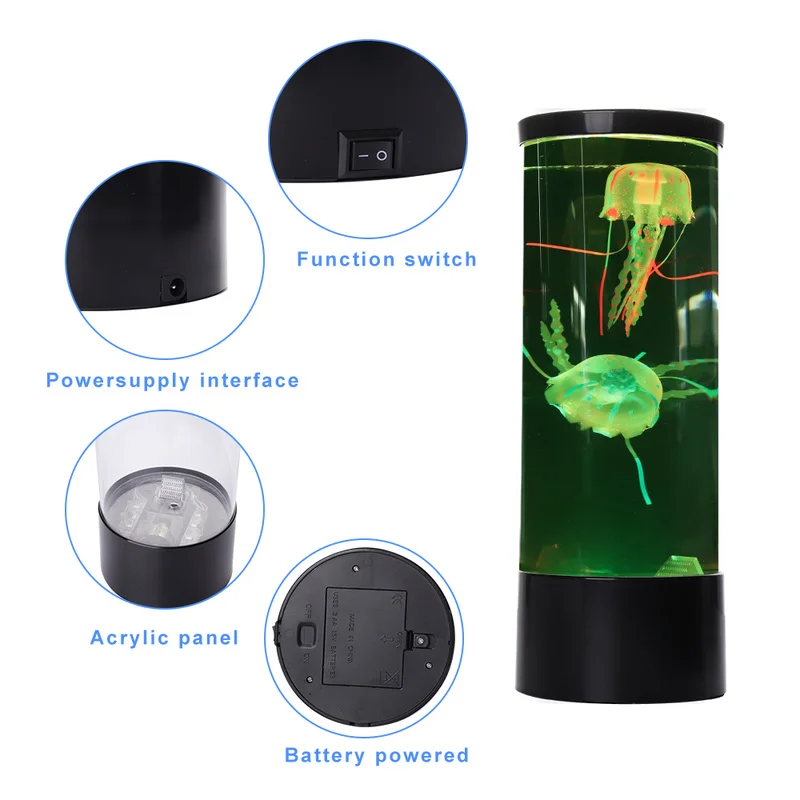 star wars night light LED Aquarium Jellyfish Lamp Bedside Night Light Color Changing for Children Kids Gifts Living Room Bedroom Lighting Table Decor nite light