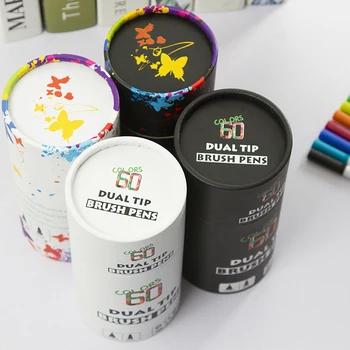 

Dual Tip Brush Pens Fineliner Art Markers 60 Colors Watercolor Marker and Highlighters For Adult Kids Coloring Books Drawing