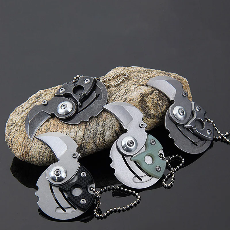 

Portable Folding Coin Knife Keychain Outdoor Survival Knife Mini Knife Self-defense Knife Pendant Hand Tool Stainless Steel