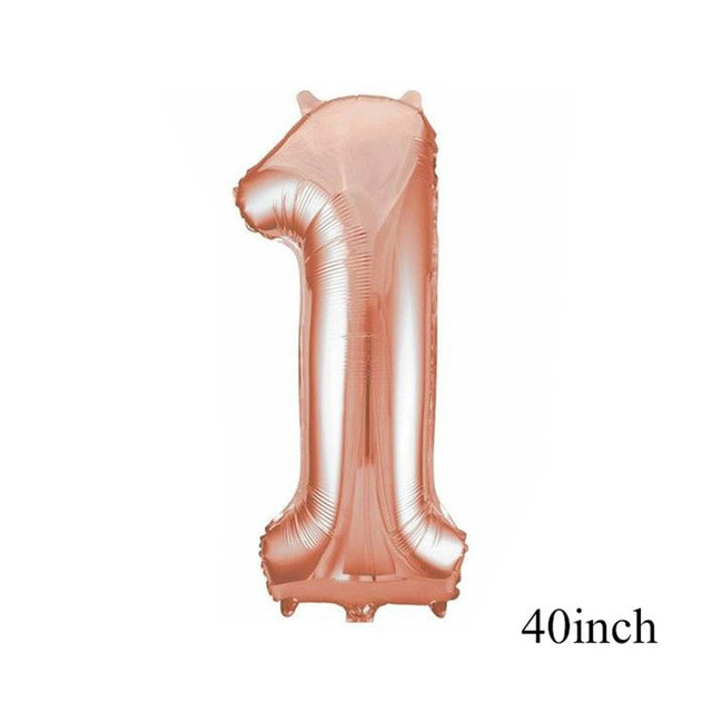 Birthday Rose Gold Number Foil Balloon Party Decorations Kids First 1st 2nd 3rd Birthday Baby Shower Boy Girl Baloons