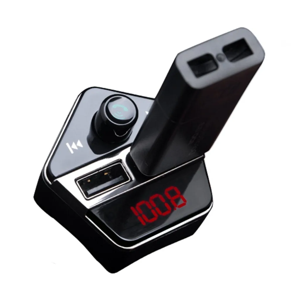 Двойной USB Bluetooth комплект автомобильного зарядного устройства комплект для громкой связи fm-передатчик батарея контроль напряжения Автомобильный MP3 музыкальный плеер