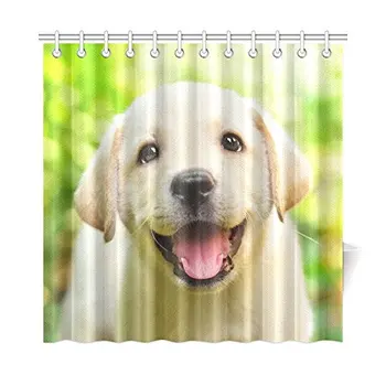 

Funny Labrador Retriever Puppy Dog Decor Waterproof Polyester Bathroom Shower Curtain Bath with Hooks, 72(Wide) x 72(Height)