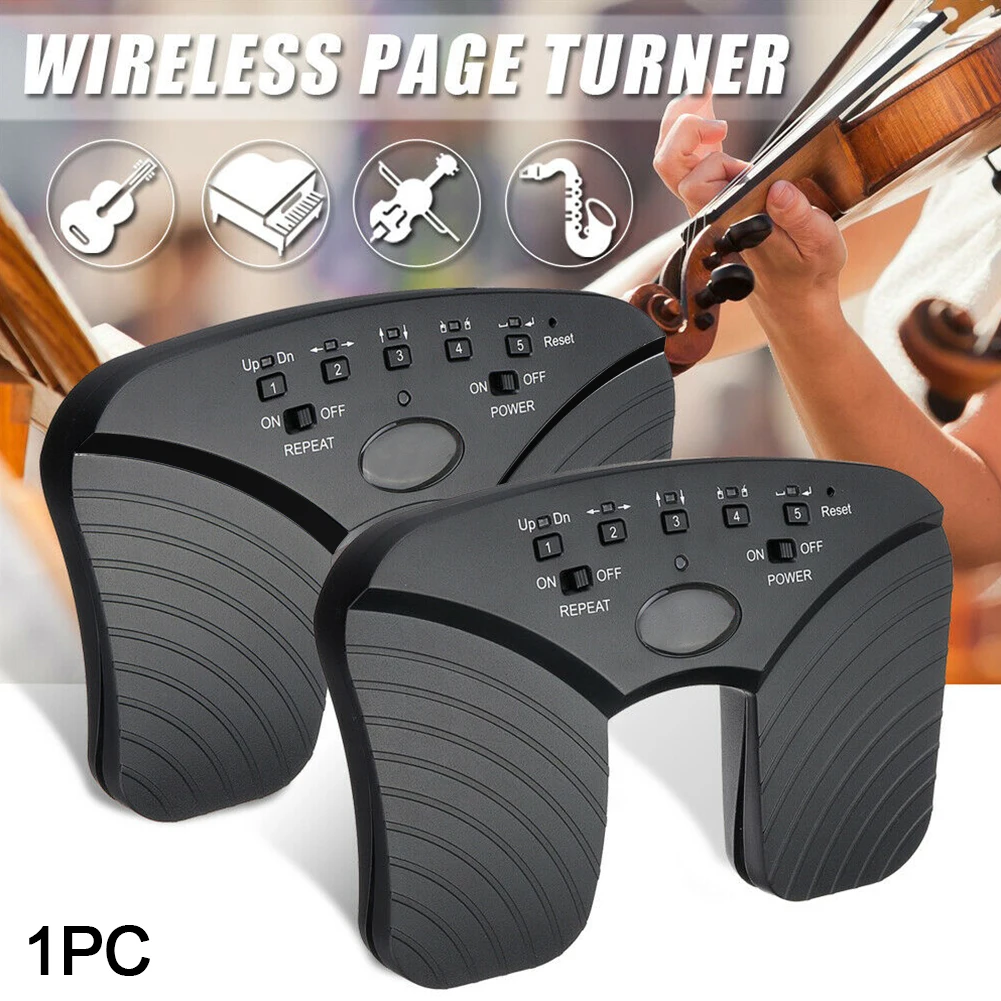 

Smart Wireless ABS Practical Music Pedal Portable Guitar Rechargeable Accessories Tablets Durable Bluetooth Black Page Flipper