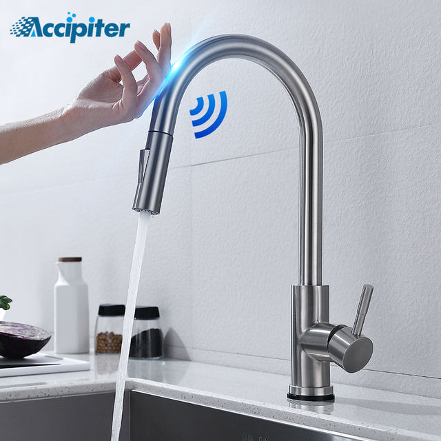 Kitchen Faucets Stainless Steel Smart Induction Sensor