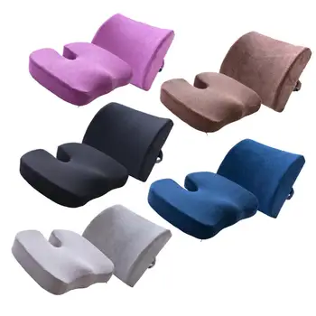 

2Pcs Gel Infused Memory Foam Office Home Chair Comfort Relief Back Seat Cushion