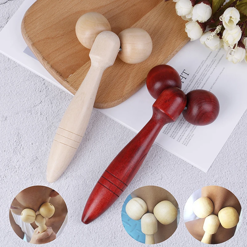 

Wood Roller Spa Therapy Wooden Massager Stick Thin Face Leg Head Neck Body Face-lift Wheel Hand Massage Tools