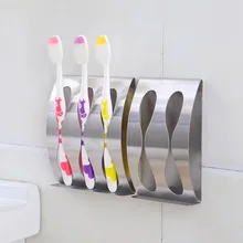 Нержавеющая сталь настенное крепление держатель для зубных щеток 2/3 крючок самоклеящийся органайзер для зубных щеток коробка 1 шт. аксессуары для ванной комнаты