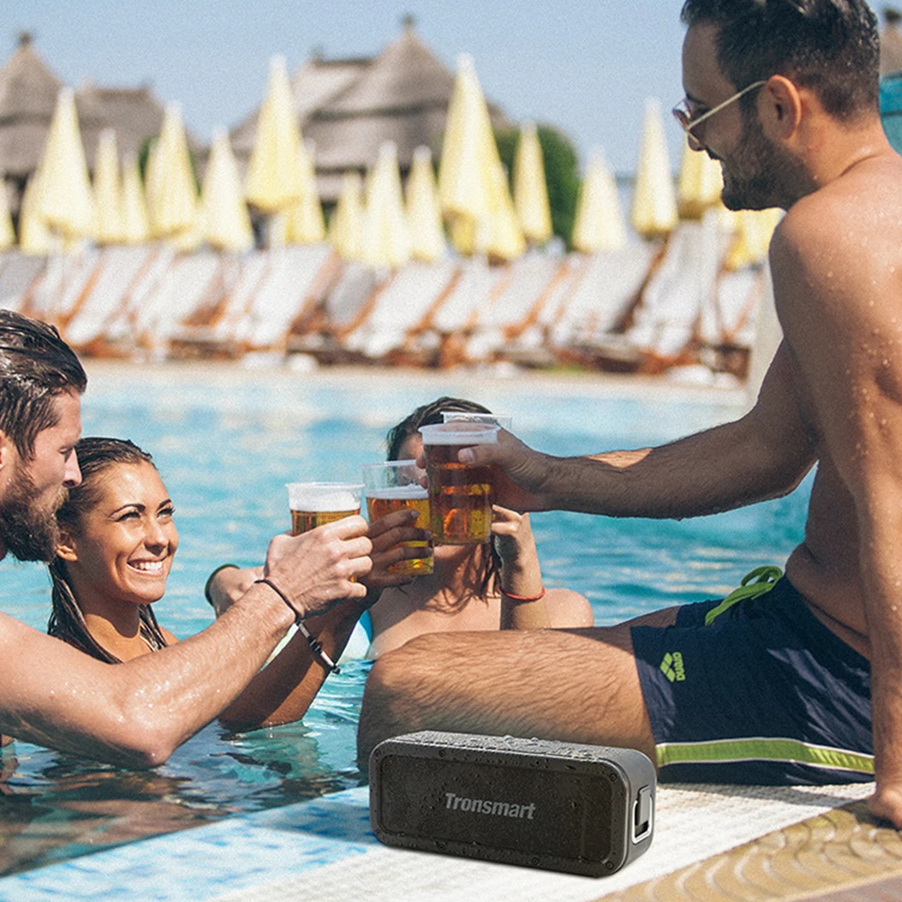 40 Вт NFC аудио черный Bluetooth динамик музыкальный плеер Портативный бас многофункциональный Рабочий стол беспроводной стерео водонепроницаемый сабвуфер для дома