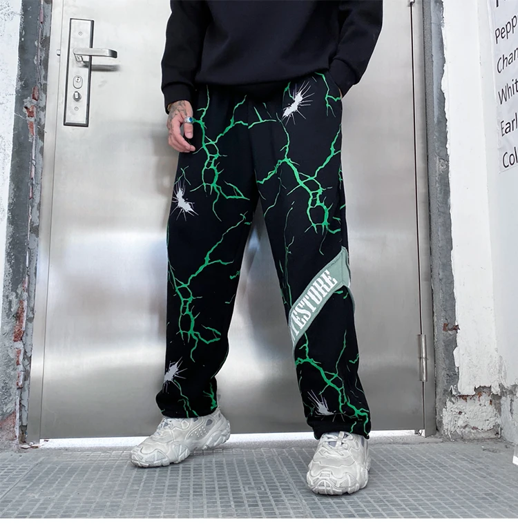 Aolamegs Pants Men Green Lightning 