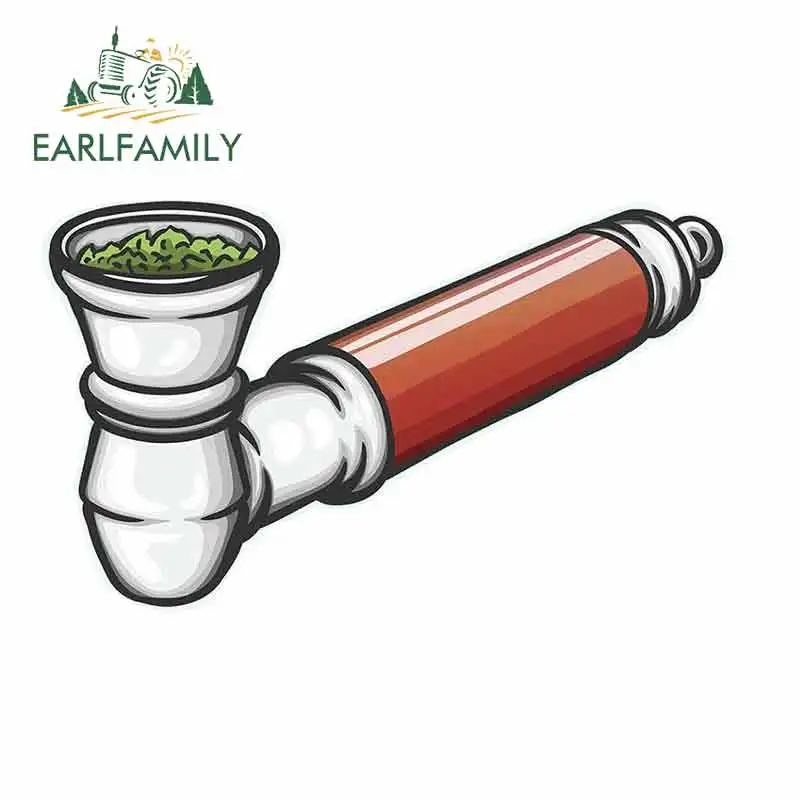 

EARLFAMILY 13cm x 12.9cm for Weed Pipe Anime Funny Car Stickers RV VAN 3D DIY Fine Decal Bumper Trunk Truck Graphics Vinyl JDM