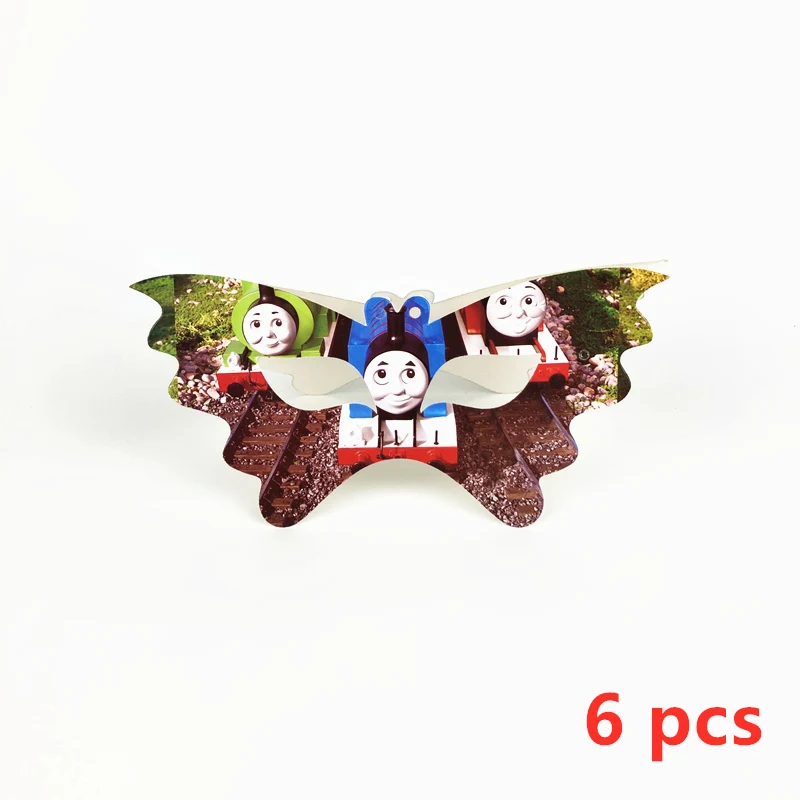 masks-6pcs Паровозик Томас и его друзья, украшения для вечеринки на день рождения, Подарочный пакет для малышей, бумажные стаканчики и тарелки, Одноразовые столовые принадлежности - Цвет: masks-6pcs