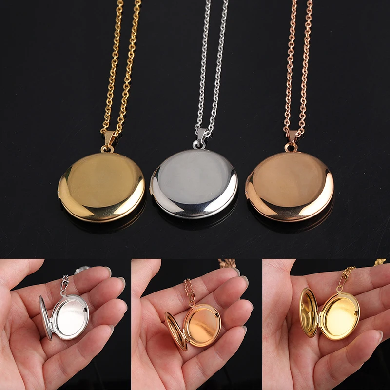Locket Necklace That Holds Photos Pictutes Round Shaped Stainless Steel for Women | Украшения и аксессуары