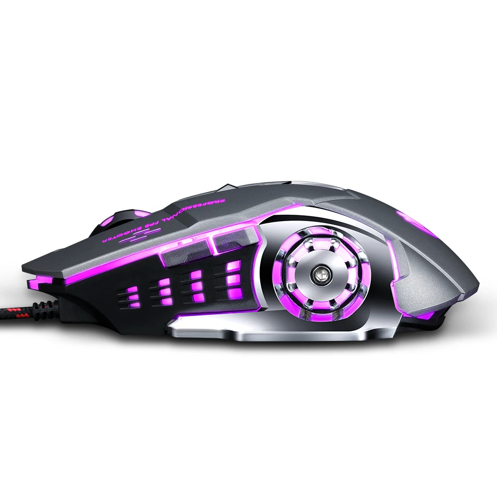 Thunder Wolf V6 игровая мышь для макросъемки Механическая 2400DPI профессиональная